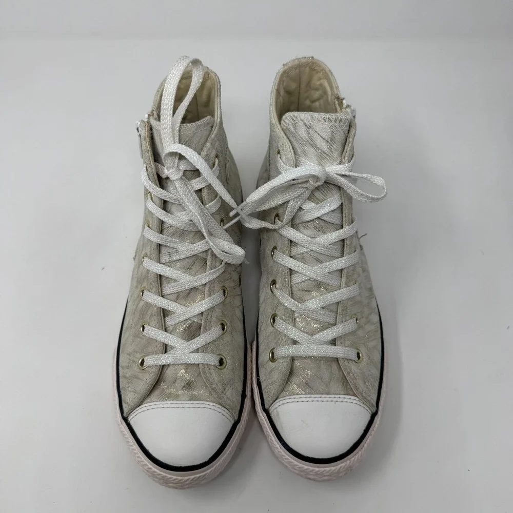Converse Chuck Taylor Ctas Side Zipper Gold Brush Junior Girls Size 5
